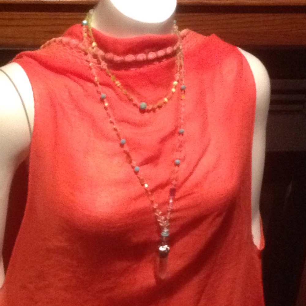 Lime green and clear pendant necklace